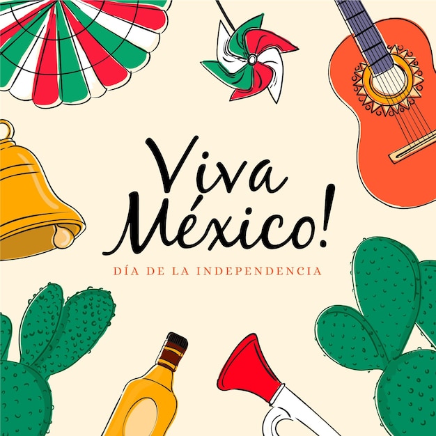 Hand drawn mexico independence day