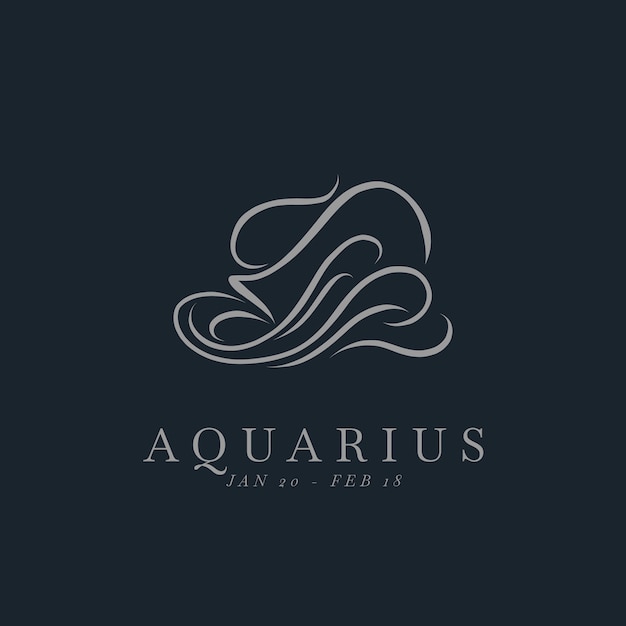 Hand drawn minimalist aquarius logo