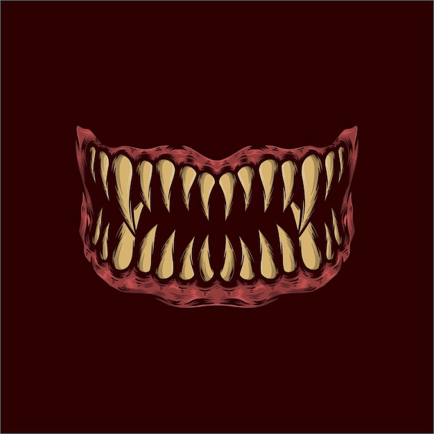 Hand drawn monster teeth vector illustration