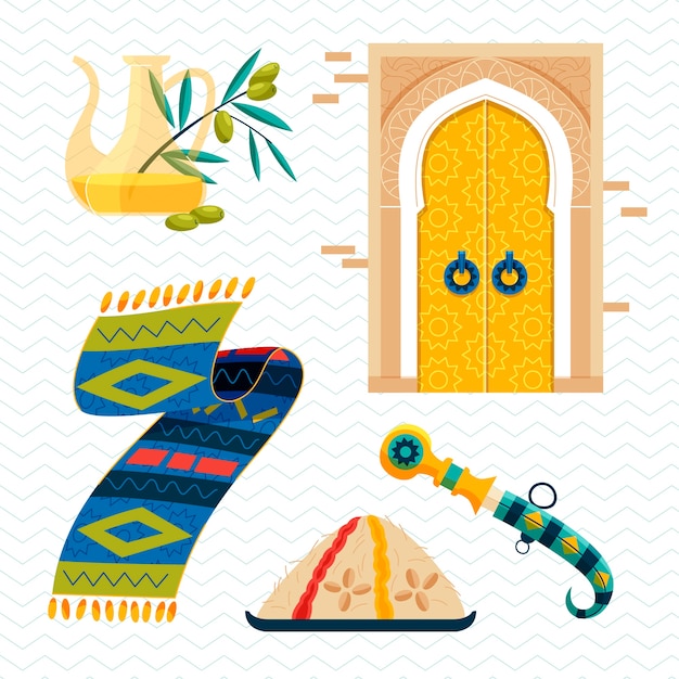 Vector hand drawn morocco collection element