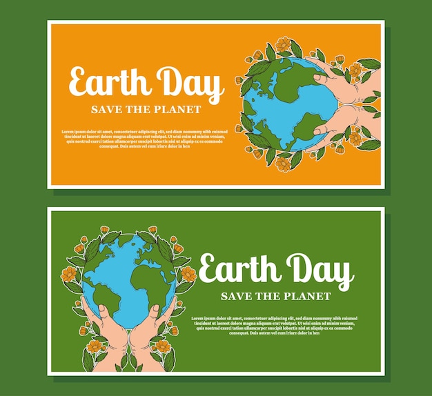 hand drawn mother earth day banner