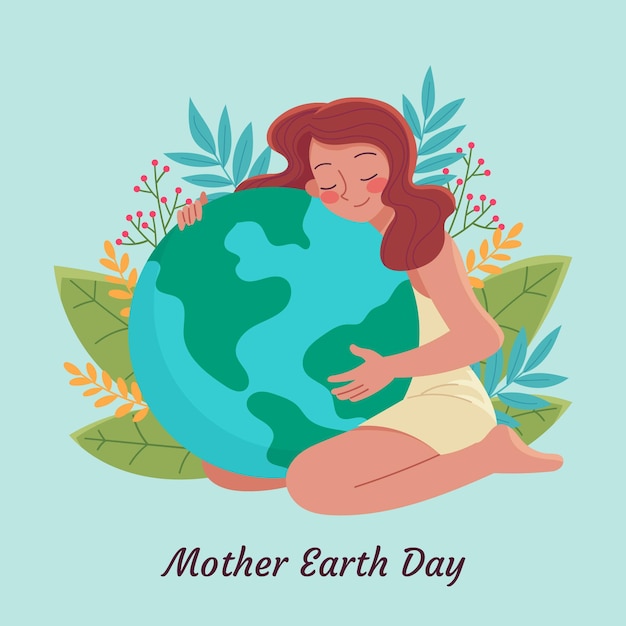 Hand drawn mother earth day illustration