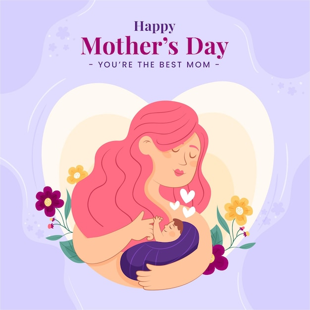 Hand drawn mother's day illustration