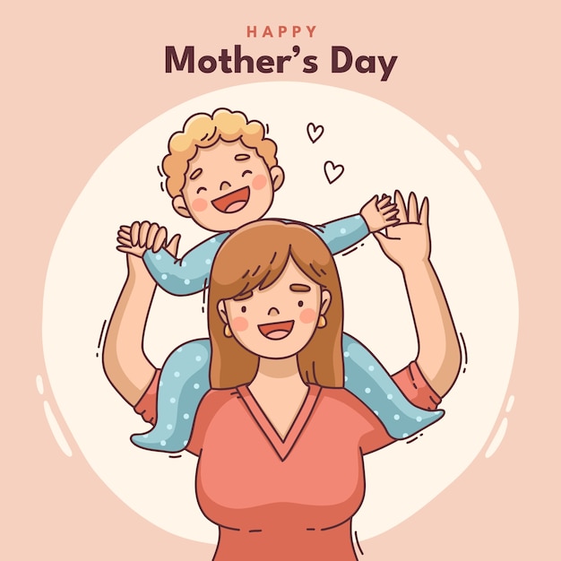 Hand drawn mother's day illustration