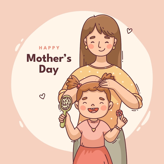 Hand drawn mother's day illustration