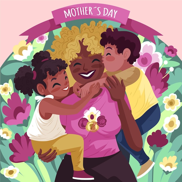 Hand drawn mother's day illustration