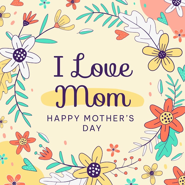 Hand drawn mothers day background