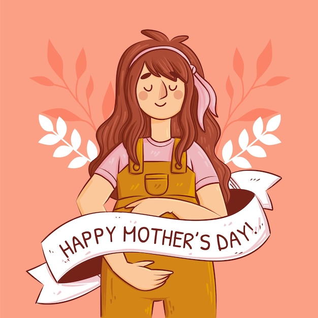 Hand drawn mothers day illustration