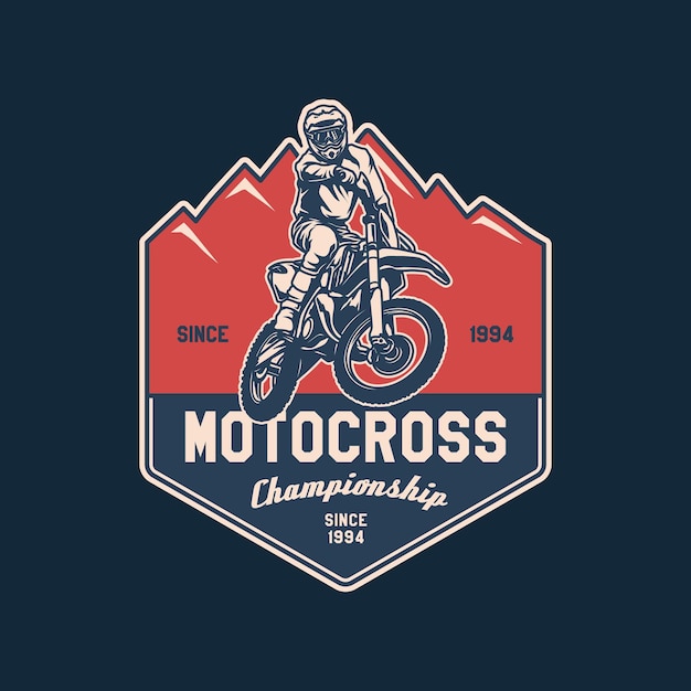 Hand Drawn Motorcross Adventure Club Logo Badge