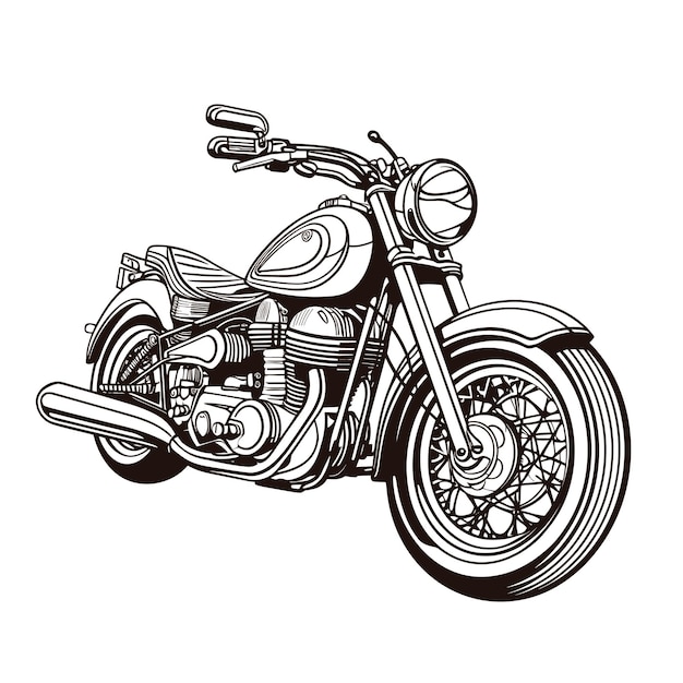 Hand drawn motorcycle illustration