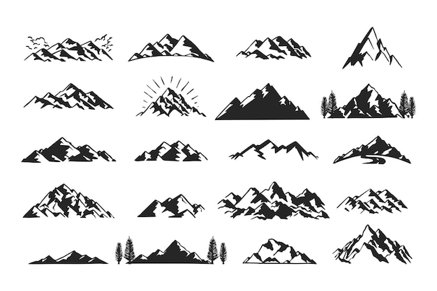 Hand Drawn Mountain Silhouette Collection