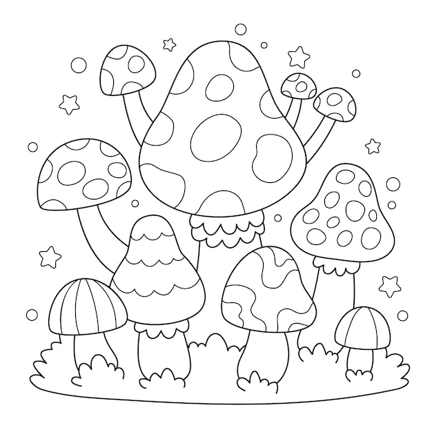 Vector hand drawn mushroom illustration