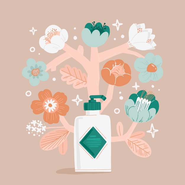 Vector hand drawn muted colors illustration