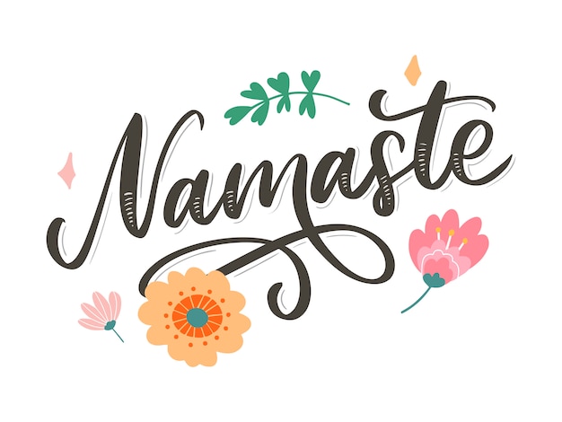 Hand drawn namaste card.