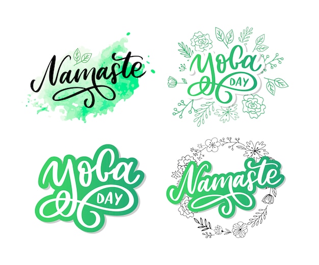 Hand drawn namaste. Hand drawn lettering. Yoga Lettering.