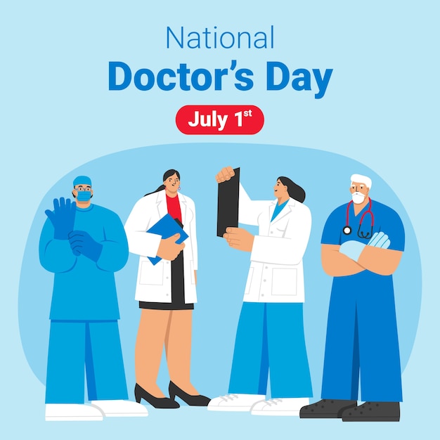 Hand drawn national doctor's day illustration