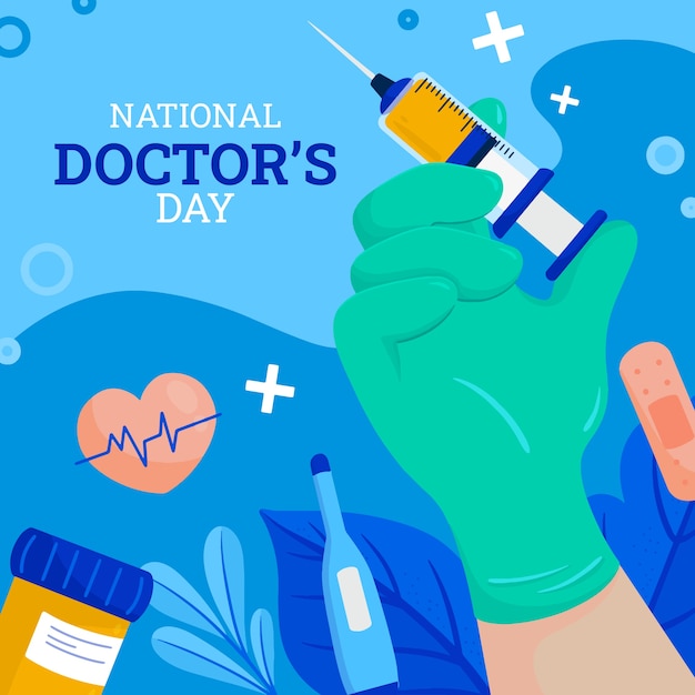 Hand drawn national doctor's day illustration