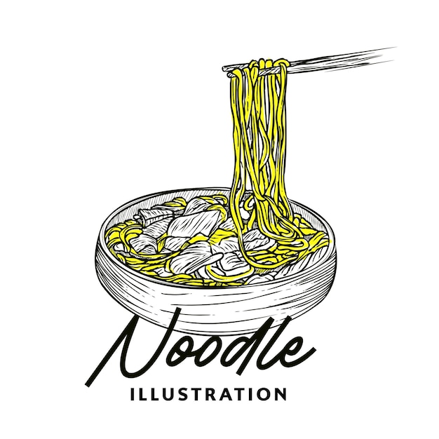 Hand drawn Noodle Illustration