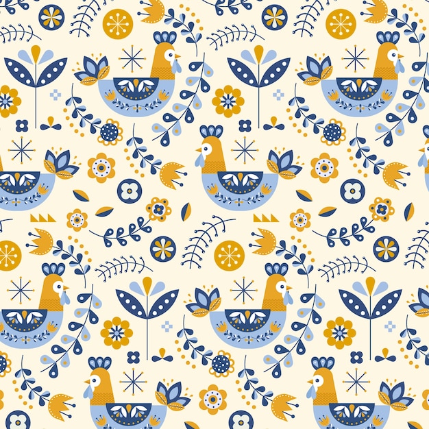 Hand drawn nordic pattern