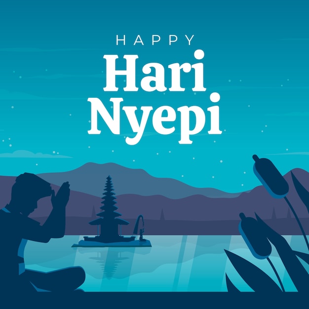 Hand drawn nyepi illustration