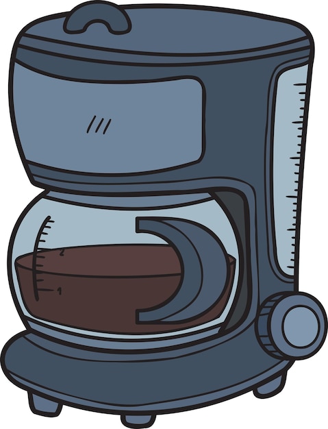 Hand Drawn office coffee machine illustration in doodle style