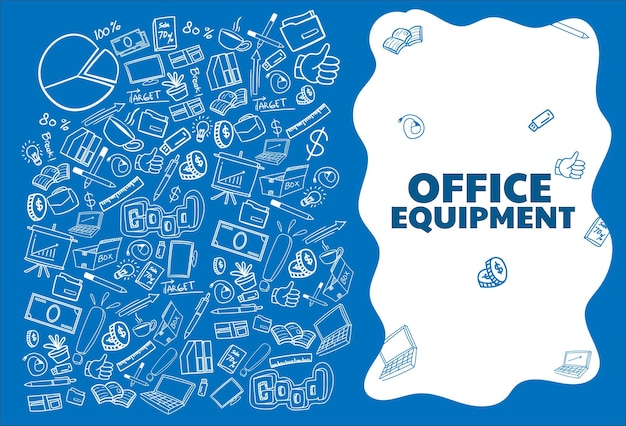 Hand drawn office work equipment background design