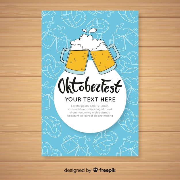 Hand drawn oktoberfest cover template