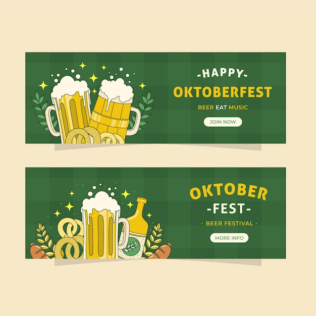 Hand Drawn Oktoberfest Festival Banners