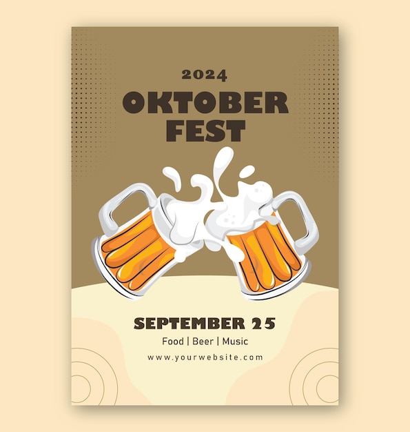 Hand drawn oktoberfest vertical flyer template