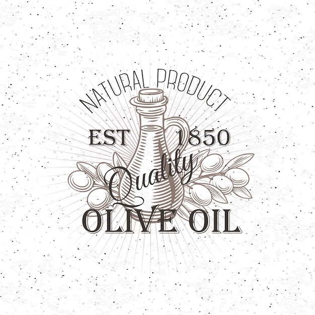 Hand drawn Olive oil label.