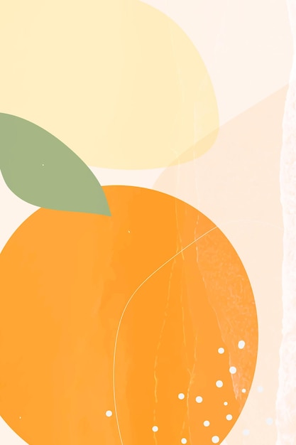 Vector hand drawn orange fruit memphis background vector