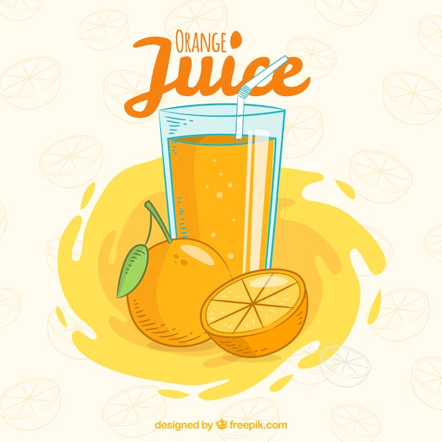 Hand drawn orange juice background