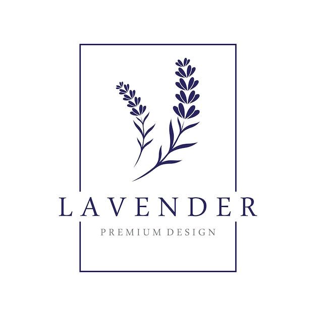 Vector hand drawn organic lavender flower logo template designlogo for cosmetic beautyteaoilherb