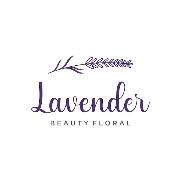 Vector hand drawn organic lavender flower logo template designlogo for cosmetic beautyteaoilherb