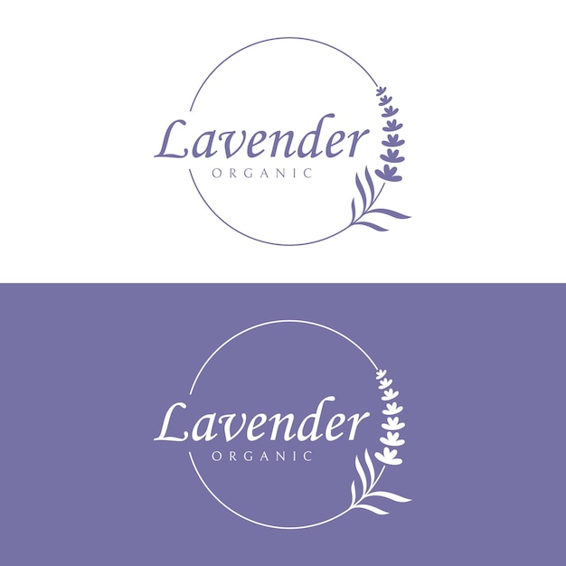 Vector hand drawn organic lavender flower logo template designlogo for cosmetic beautyteaoilherb