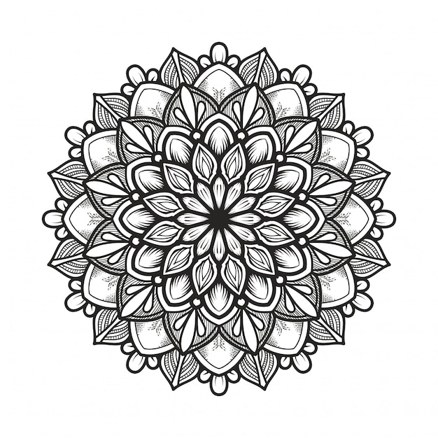 hand drawn oriental mandala art