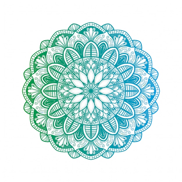 hand drawn oriental mandala art