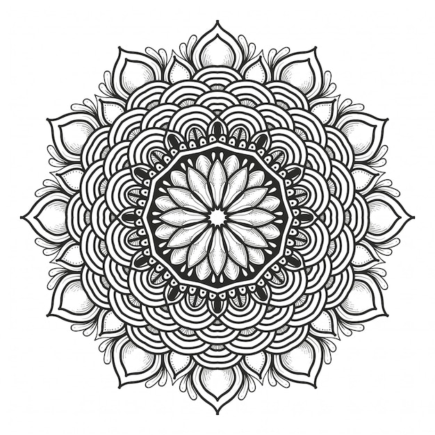 hand drawn oriental mandala art