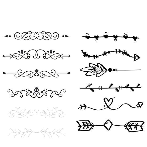 Hand drawn ornament divider set design