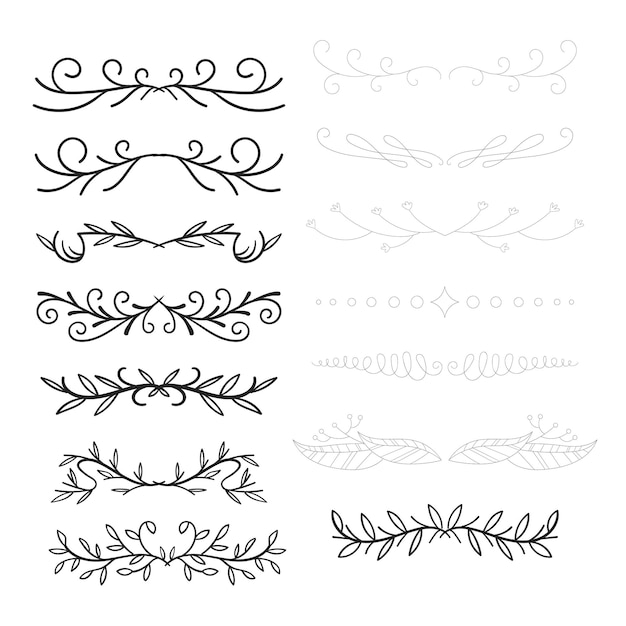 Hand drawn ornament divider set design