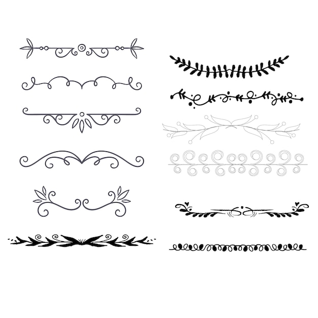 Hand drawn ornament divider set design