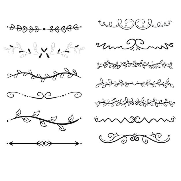 Hand drawn ornament divider set design