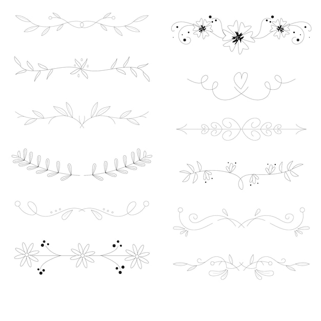 Hand drawn ornament divider set design