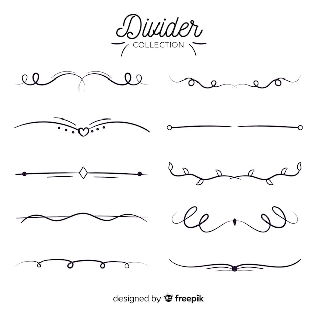 Hand drawn ornamental divider collection