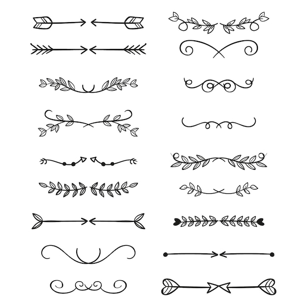 Hand drawn ornamental divider pack