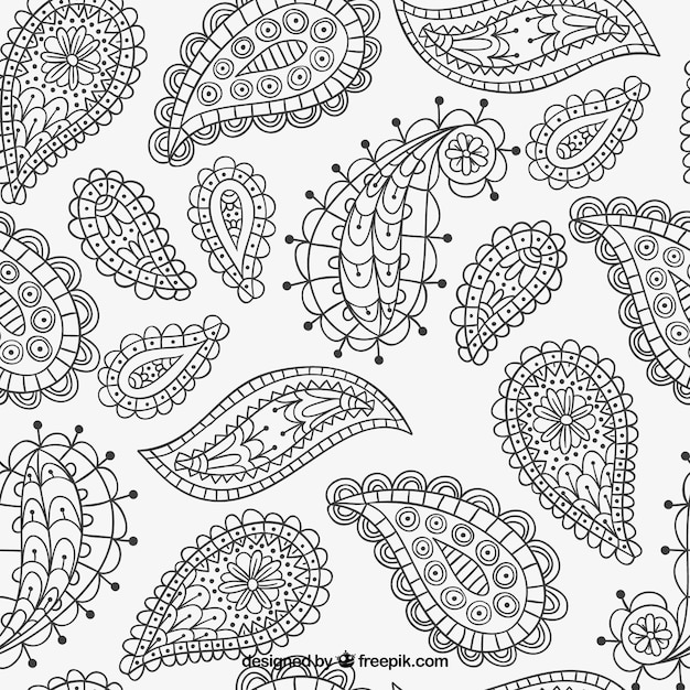 Hand drawn paisley pattern