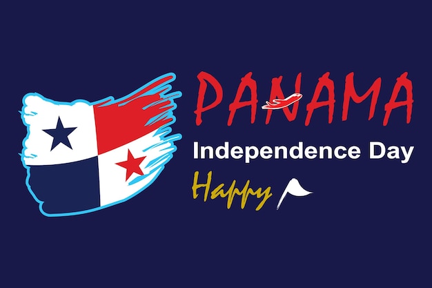 Hand drawn panama independence day illustration