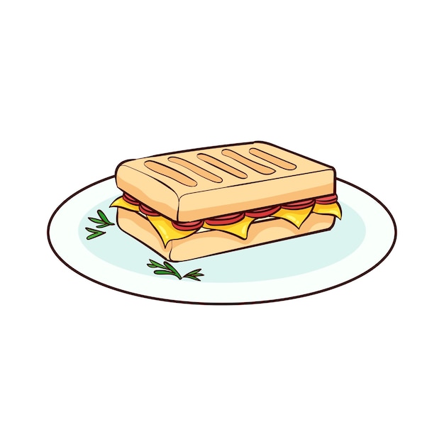 hand drawn panini food 1