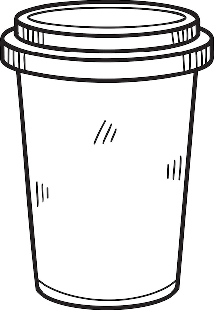 Hand Drawn paper cup illustration in doodle style