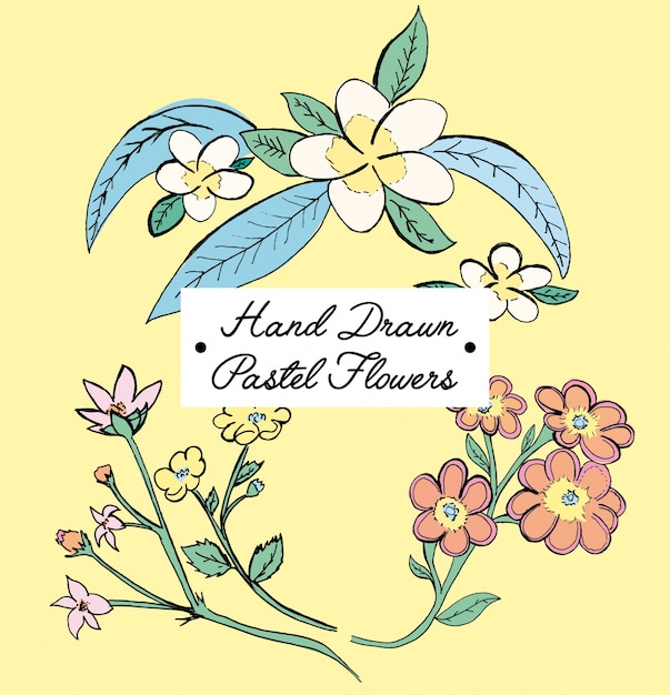 Hand Drawn Pastel Flowers